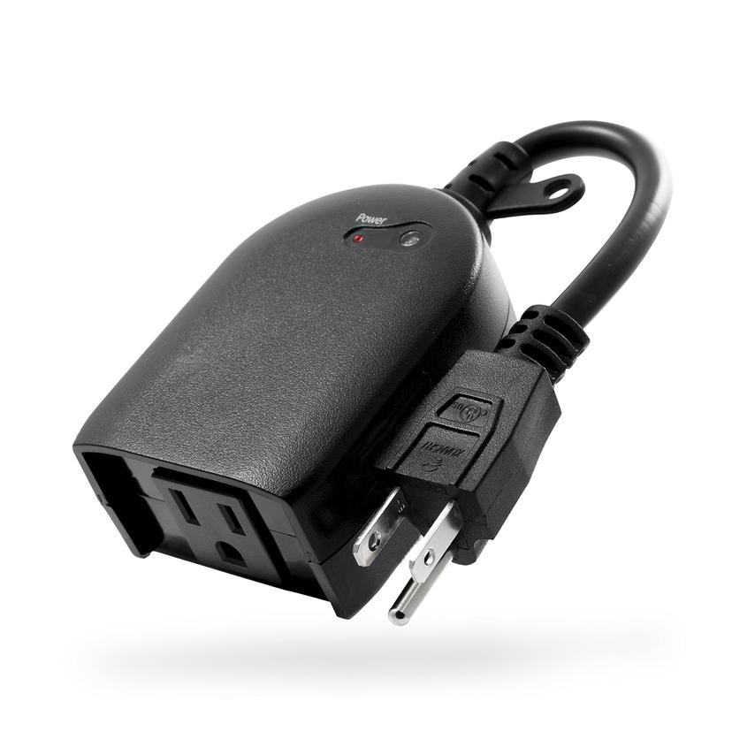 JASCO 36170 Outlet Timer, Single Plug-in Light Timer, Light Sensor for Outdoor Lighting, 6hr Outdoor Countdown Timer, Weather Resistant, Seasonal Lights Outdoor Timer, Landscape, Black