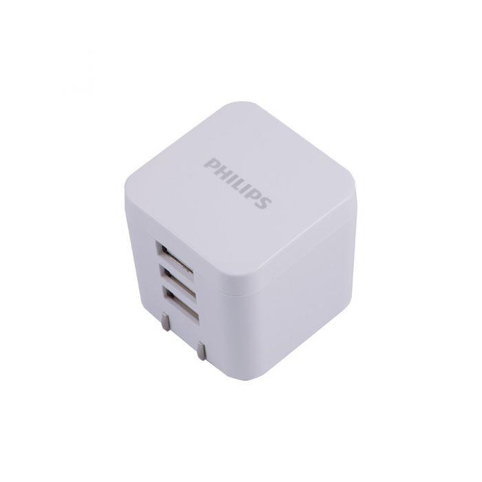 JASCO DLP2408/37 Philips 3-USB Wall Charger, White