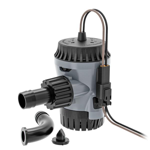 JOHNSON PUMP 10-13626-01 AQUA VOID 500GPH BILGE PUMP 12V, Non-Automatic Submersible; 500 Gallon Per Hour; 3/4 Inch Hose Size; 5.24 Inch Length x 2-3/4 Inch Width x 4.69 Inch Height; 12 Volt; 2.7 Amp; 3.5 Ampere Fuse - The Twister Group Tools product