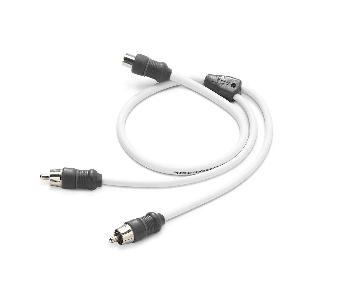 JL AUDIO 010-13552-00 XMD-WHTAICY-1F2M, 2-Channel Y-Adaptor 1 Female Jack To 2 Male RCA Plugs; White Cable With Black Connector - The Twister Group Tools product