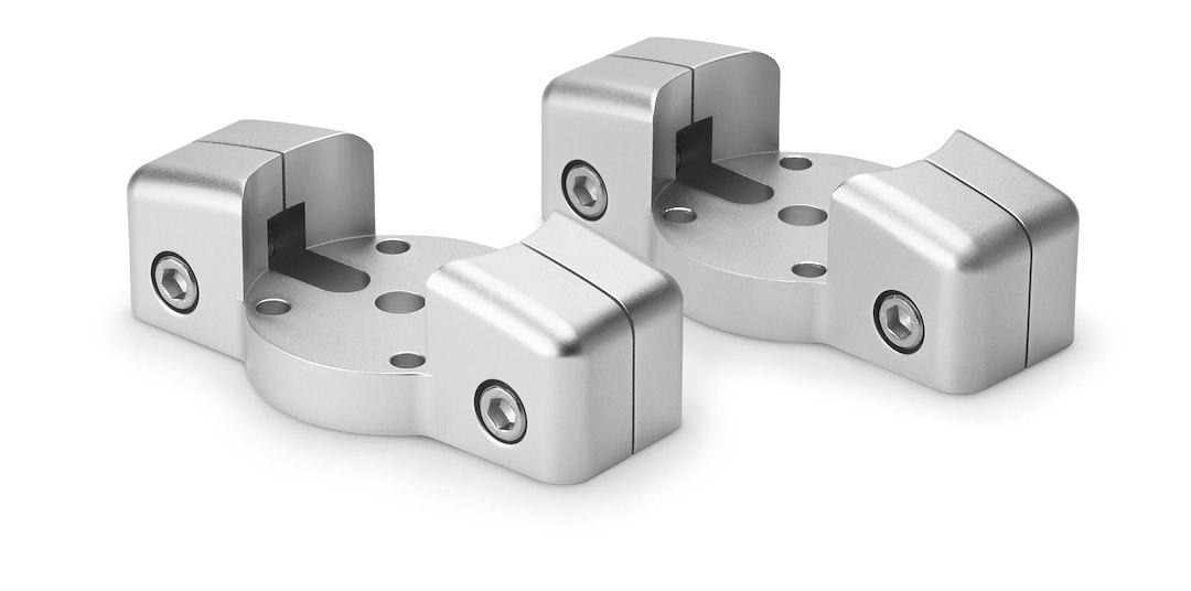 JL AUDIO 010-13711-00 M-MCPV3-MC/LP, Used To Mount ETXv2 And ETXv3 Model Speakers; Low-Profile; For OEM MasterCraft Boat Tower (2006 To Up); Clear Anodized Finish; Aluminum; Set Of 2; With Stainless Steel Hardware - The Twister Group Tools product