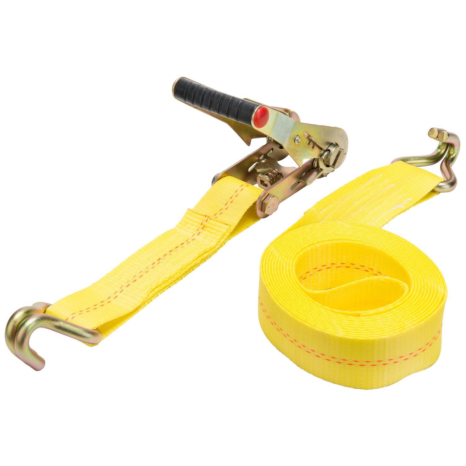 KEEPER 04616 2 INCH x 16FT Heavy Duty Ratchet Tie-Down with Double J-Hooks - 3,333 lbs. Working Load Limit and 10,000 lbs. Break Strength - High quality product image showing KEEPER 04616 2 INCH x 16FT Heavy Duty Ratchet Tie-Down with Double J-Hooks - 3,333 lbs. Working Load Limit and 10,000 lbs. Break Strength details and features