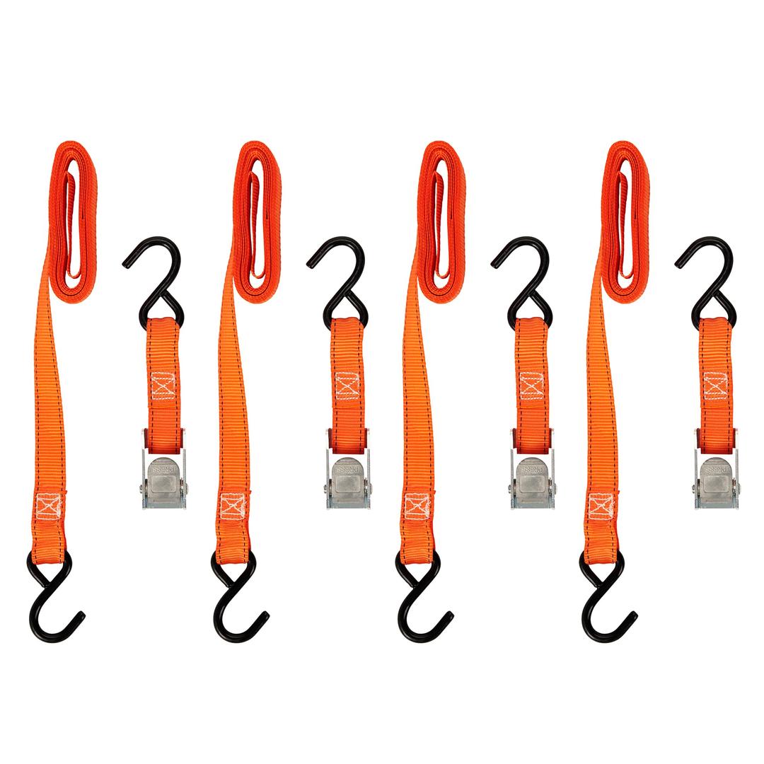 KEEPER 05105 Hampton PROD 1 INCHx 10FT Cam Buckle Tie-Down, 4 Pack - 300 lbs. Working Load Limit and 900 lbs. Break Strength - The Twister Group Tools product
