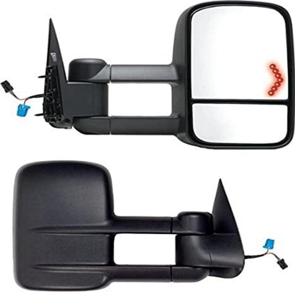 K SOURCE 62075-76G Towing Mirror Pair for Escalade, Avalanche, Suburban, Tahoe, Yukon, Silverado, Sierra, Silverado/Sierra Classic, Arrow Signal, foldaway, Power Heated - High quality product image showing K SOURCE 62075-76G Towing Mirror Pair for Escalade, Avalanche, Suburban, Tahoe, Yukon, Silverado, Sierra, Silverado/Sierra Classic, Arrow Signal, foldaway, Power Heated details and features