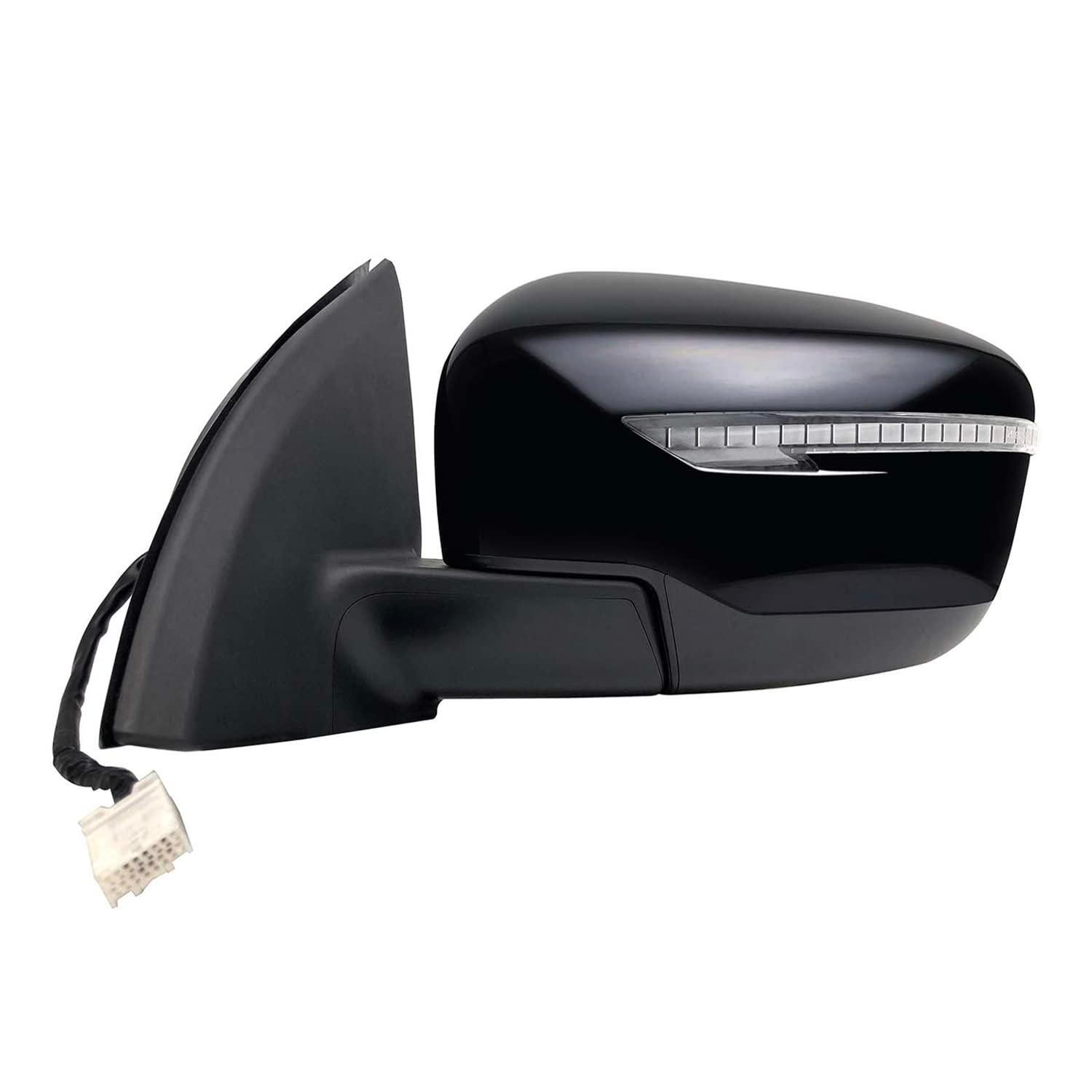 K SOURCE 68146N Driver Side Mirror for Nissan Rogue Sport Models (textured black w/PTM cover, w/turn signal, foldaway), Heated, w/o Camera - High quality product image showing K SOURCE 68146N Driver Side Mirror for Nissan Rogue Sport Models (textured black w/PTM cover, w/turn signal, foldaway), Heated, w/o Camera details and features