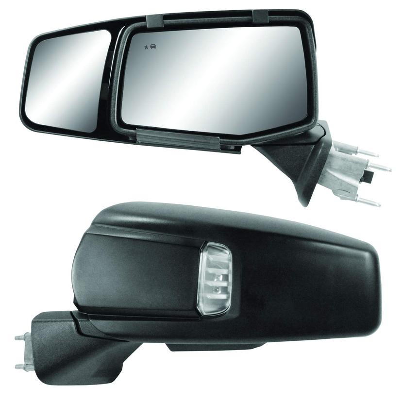 K SOURCE 80930 Snap & Zap Custom Fit Towing Mirror for Chevrolet Silverado 1500/GMC Sierra 1500 (2019+), Pair