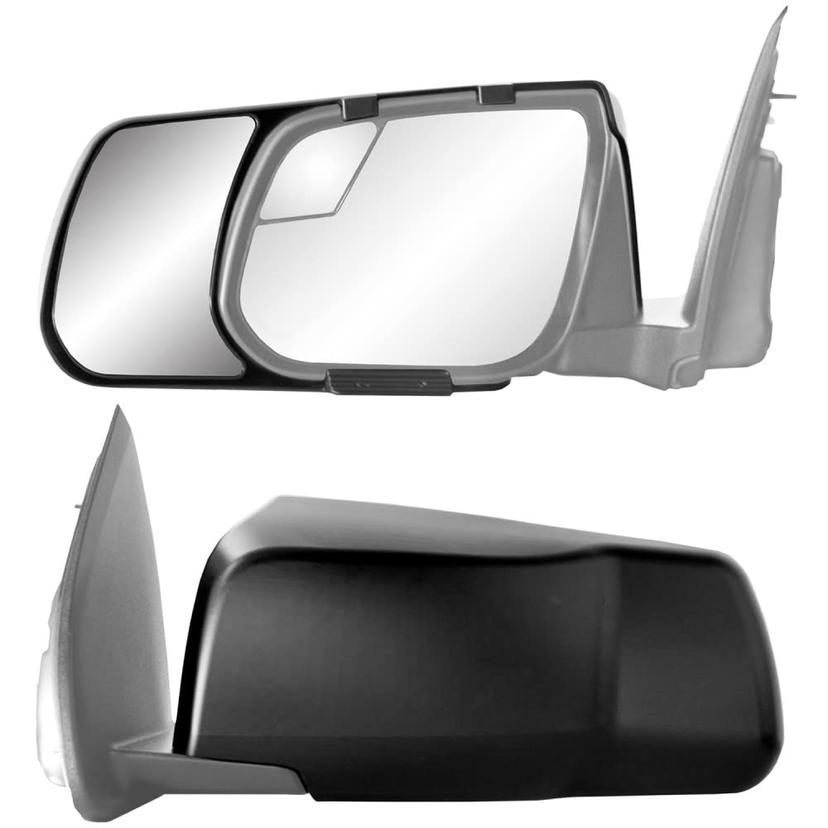 K SOURCE 80940 Exterior Towing Mirror; Snap & Zap; Snap On; Manual; Black (Pair)