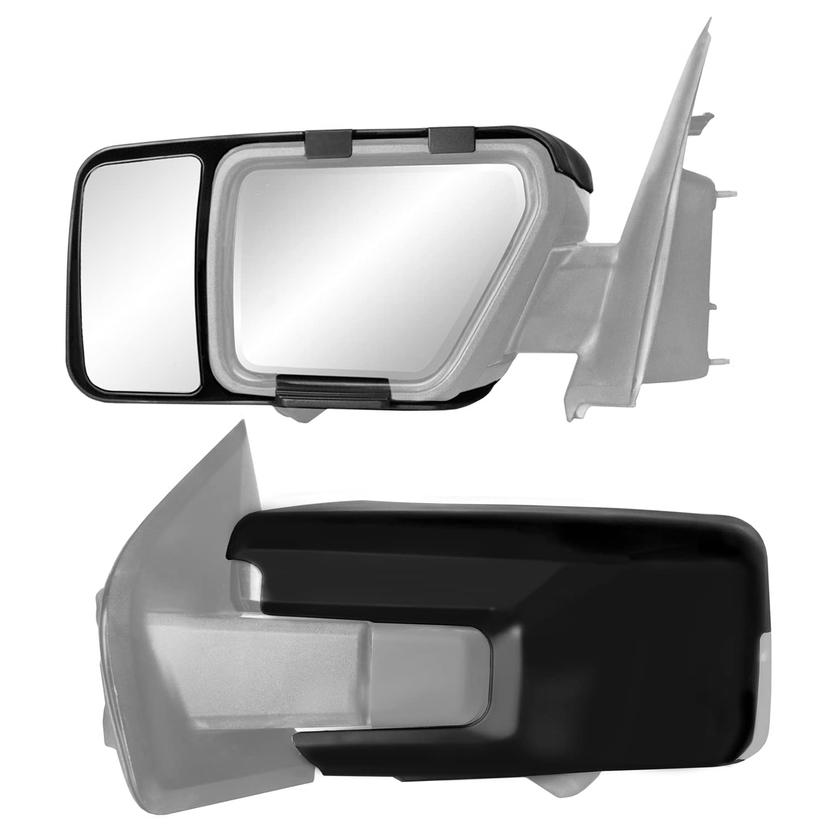 K SOURCE 81860 Snap & Zap Custom Towing Mirror Pair for Ford F150, Black