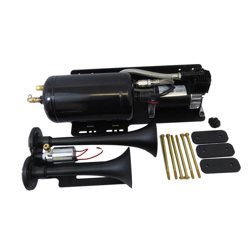 KLEINN JEEPKIT-1 Air Horns Complete Bolt-On Dual Air Horn Kit for Jeep Wrangler - Black