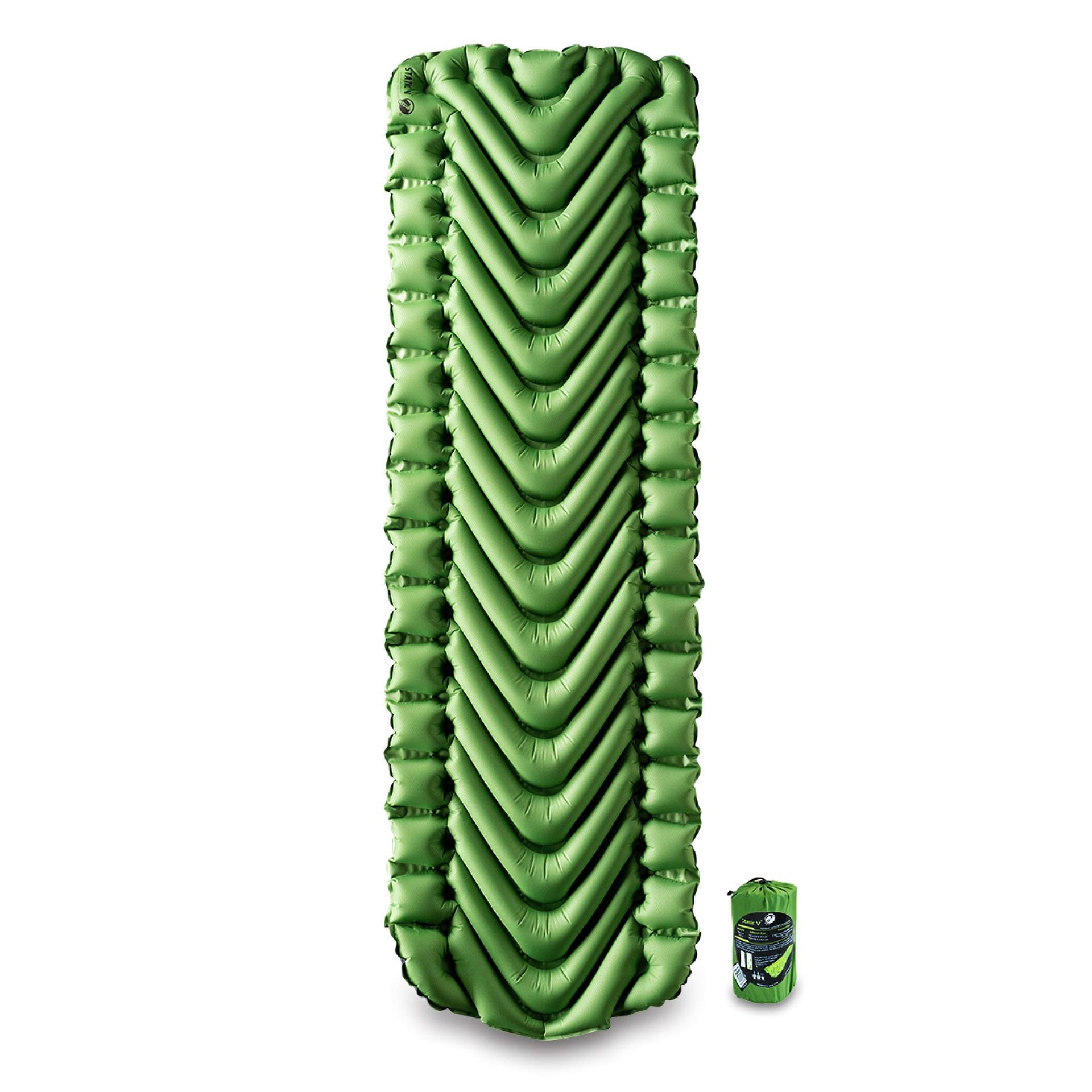 KLYMIT 06SVGR02C Static V Lightweight Inflatable Sleeping Pad | Comfortable, Lightweight, Easy to Inflate Portable Air Bed Mattress for Camping, Backpacking and Hiking INCH Green - High quality product image showing KLYMIT 06SVGR02C Static V Lightweight Inflatable Sleeping Pad | Comfortable, Lightweight, Easy to Inflate Portable Air Bed Mattress for Camping, Backpacking and Hiking INCH Green details and features