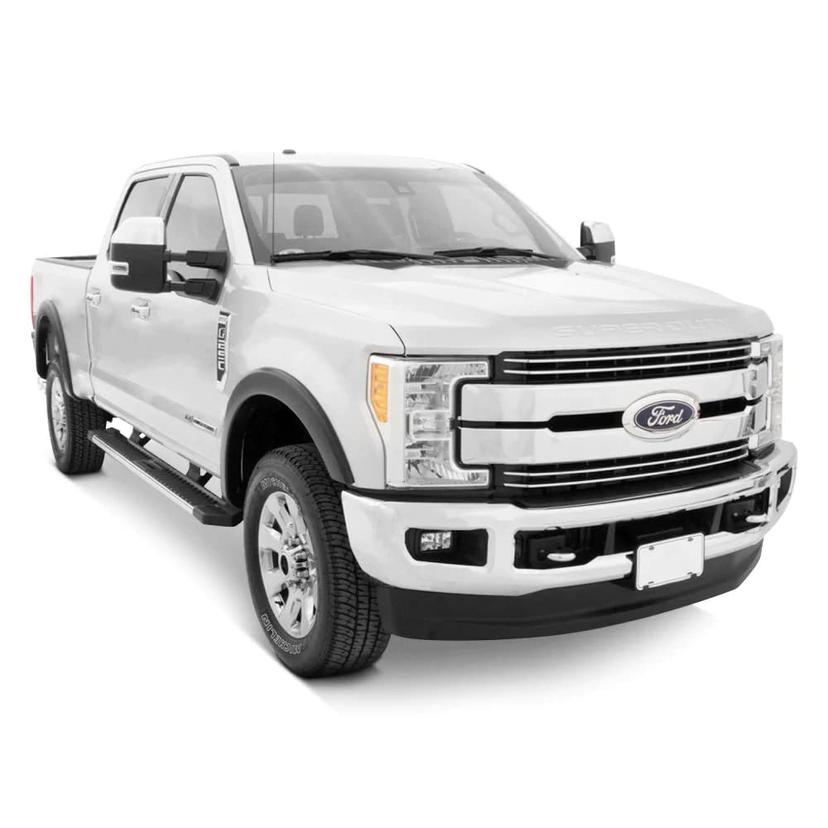 BUSHWACKER 20944-02 OE Style Factory Front & Rear Fender Flares | 4-Piece Set, Black, Smooth Finish Fits 2017-2022 Ford F-250 w/ 6.8FT or 8.2FT Bed, F-350 Super Duty w/ 8.2FT Bed