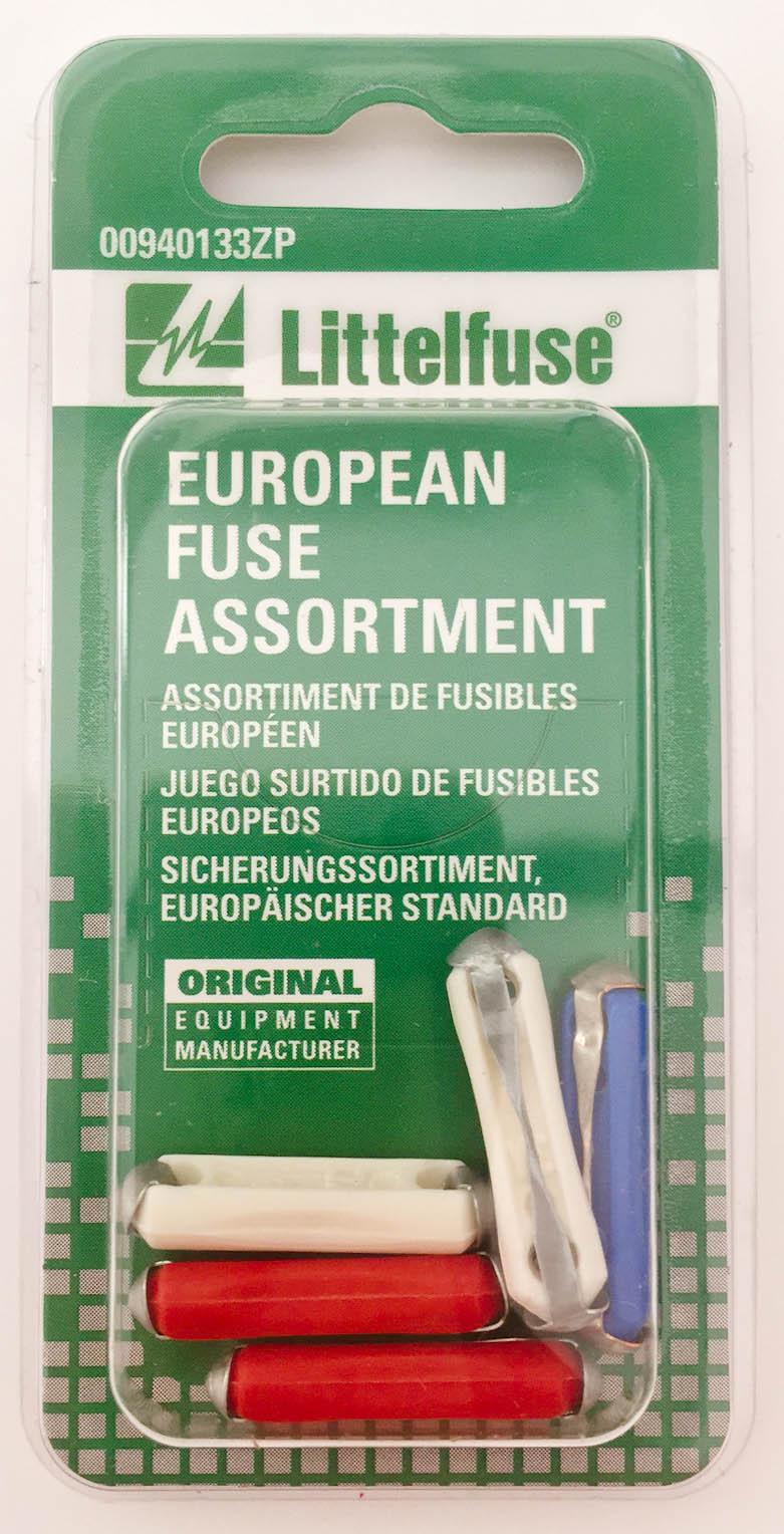 LITTELFUSE 094133 EUROPEAN CAR ASSORTMENT, GBC Glass Fuse; With Two 8 Amp/ Two 16 Amp/ One 25 Amp - High quality product image showing LITTELFUSE 094133 EUROPEAN CAR ASSORTMENT, GBC Glass Fuse; With Two 8 Amp/ Two 16 Amp/ One 25 Amp details and features