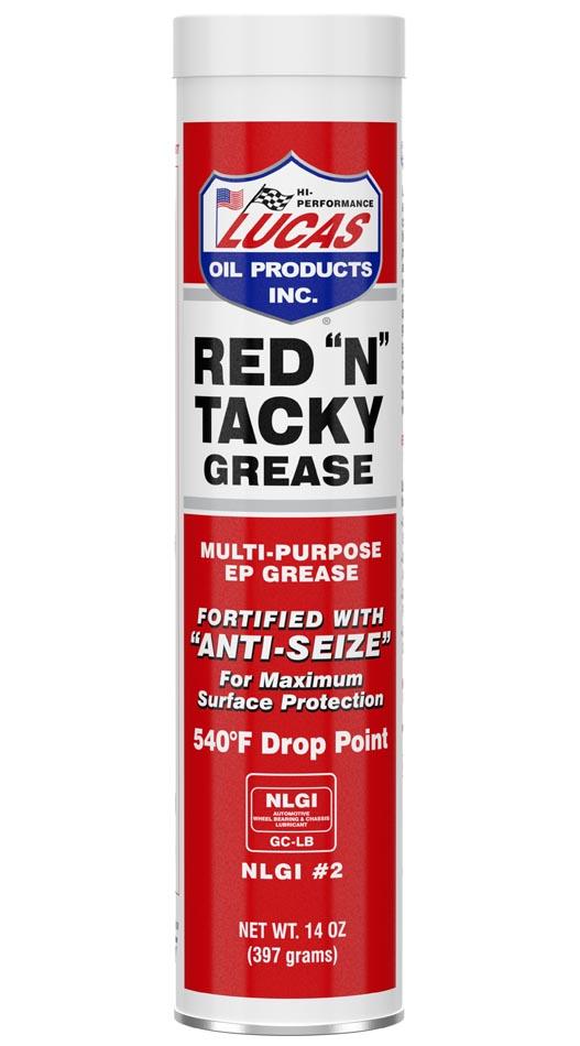 LUCAS OIL 10005-30 RED NFT TACKY GREASE/30X1, Lithium Complex Grease; Red; Single; 14 Ounce Cartridge