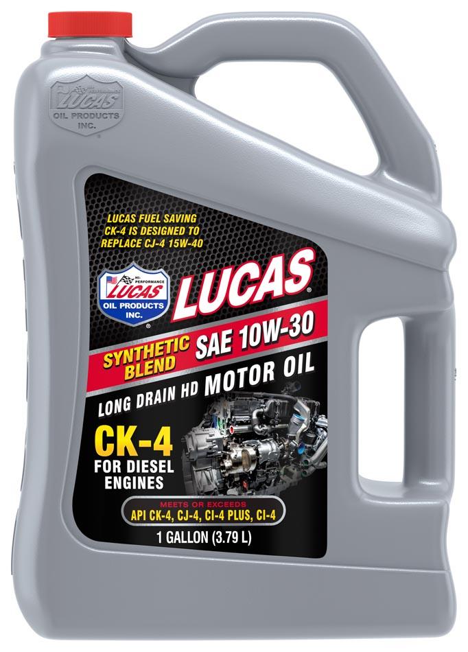 LUCAS OIL 10282 SYN BLEND SAE 10W-30 CK-4 HD MOTOR, SAE 10W30; Synthetic; CK-4; 1 Gallon Jug; Single - The Twister Group Tools product