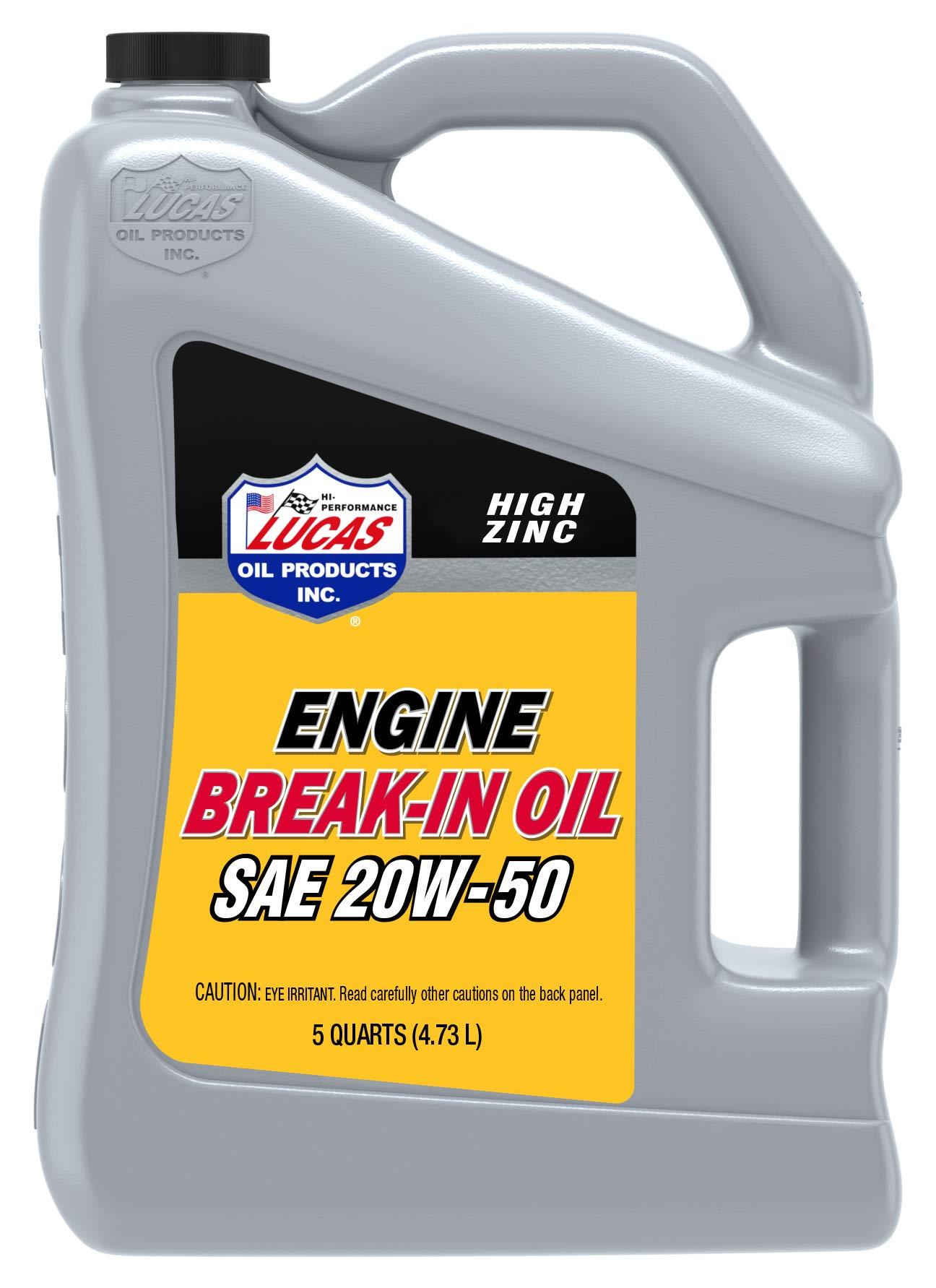 LUCAS OIL 10636 Engine Break-In Oil SAE 20W-50, 5 Quart - High quality product image showing LUCAS OIL 10636 Engine Break-In Oil SAE 20W-50, 5 Quart details and features