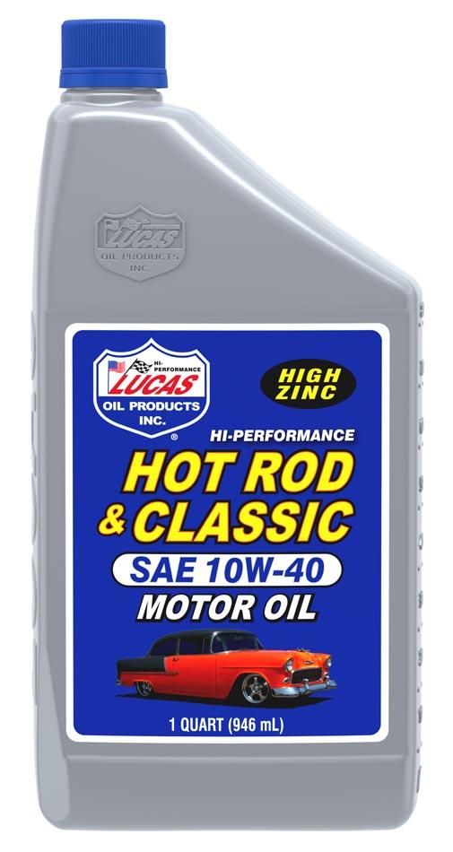 LUCAS OIL 10688 Hot Rod and Classic Car SAE 10W-40 Motor Oil - 1 Quart (Case of 6) - High quality product image showing LUCAS OIL 10688 Hot Rod and Classic Car SAE 10W-40 Motor Oil - 1 Quart (Case of 6) details and features