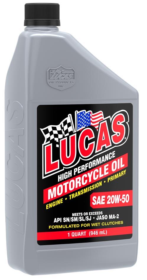 LUCAS OIL 10700 SAE 20W-50 Motorcycle Oil - Gray, 1 Quart (32 Ounces) - The Twister Group Tools product