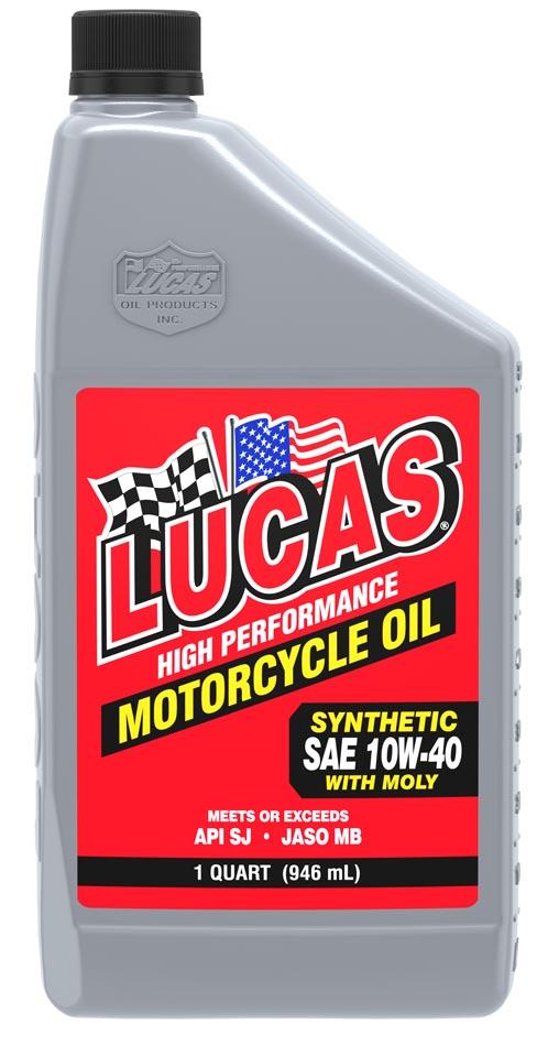 LUCAS OIL 10777 High Performance Synthetic SAE 10W-40 4T Motorcycle Oil with Moly - 1 Quart - The Twister Group Tools product