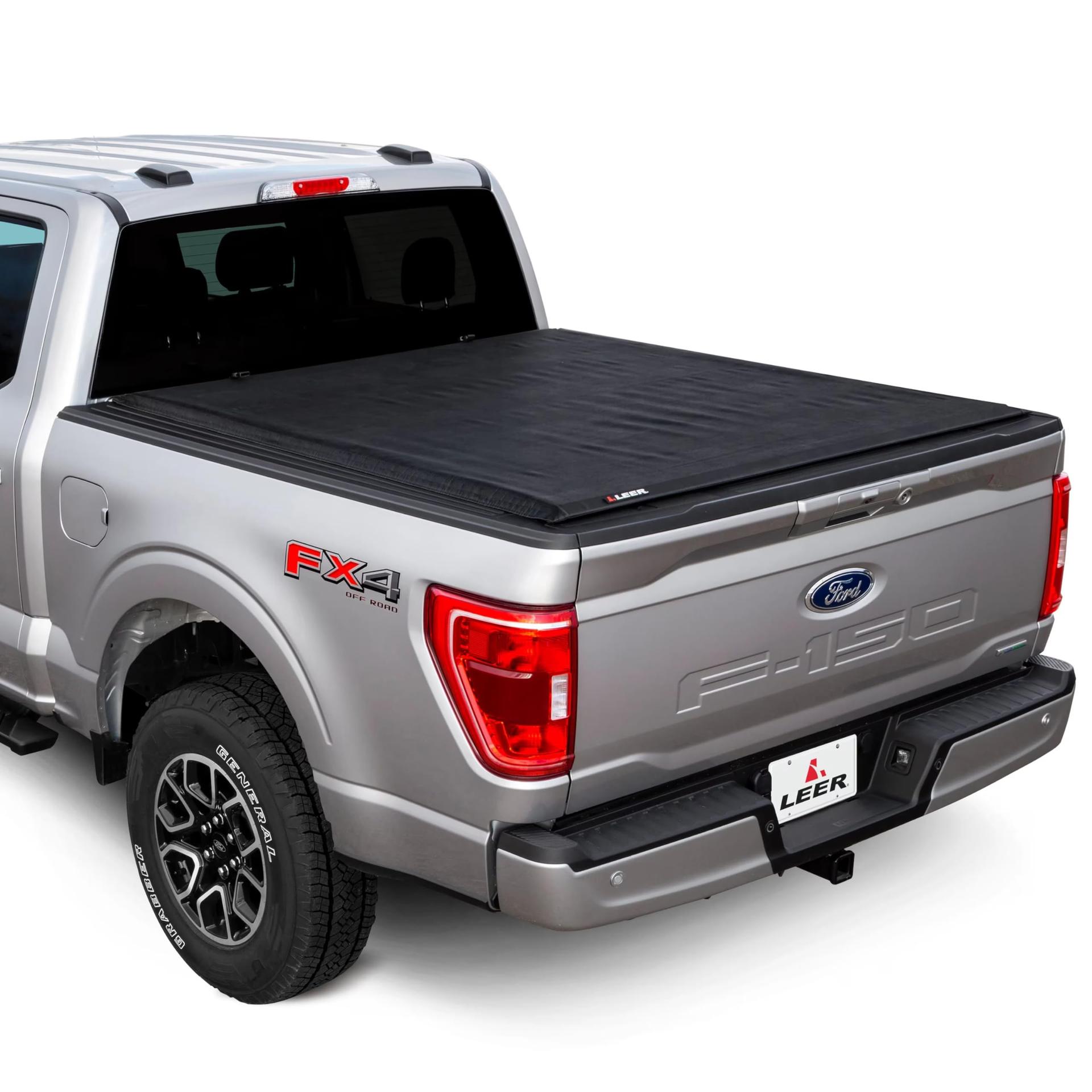 LEER 610112 SR250 Soft Rolling Truck Bed Tonneau Cover, Fits Ford F-150, Years 2015-2024, 56 INCH Truck Bed, Black - High quality product image showing LEER 610112 SR250 Soft Rolling Truck Bed Tonneau Cover, Fits Ford F-150, Years 2015-2024, 56 INCH Truck Bed, Black details and features