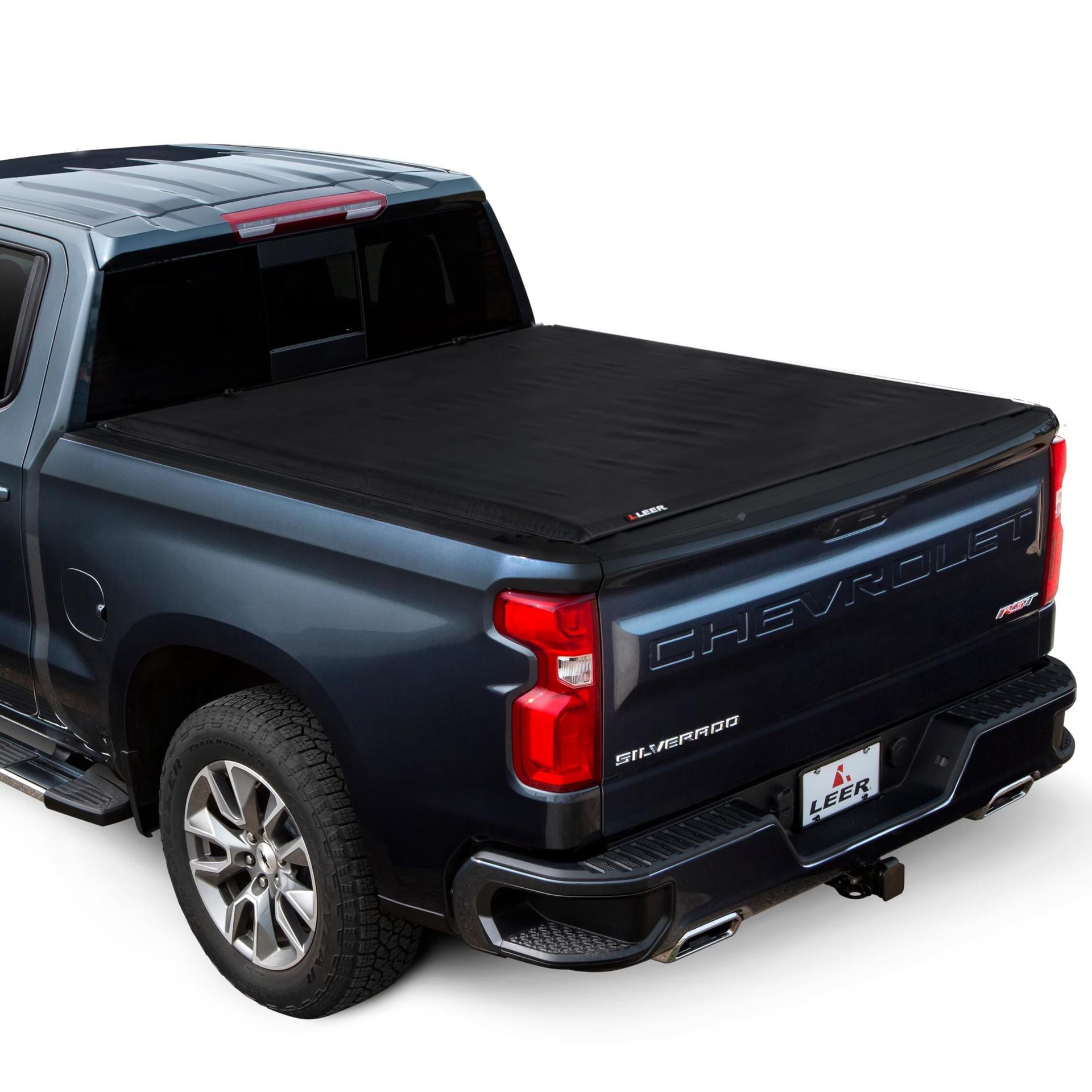 LEER 610301 SR250 Soft Rolling Truck Bed Tonneau Cover, Fits Chevy Silverado and GMC Sierra 1500, Years 2019-2024, 66 INCH Truck Bed, Black - High quality product image showing LEER 610301 SR250 Soft Rolling Truck Bed Tonneau Cover, Fits Chevy Silverado and GMC Sierra 1500, Years 2019-2024, 66 INCH Truck Bed, Black details and features