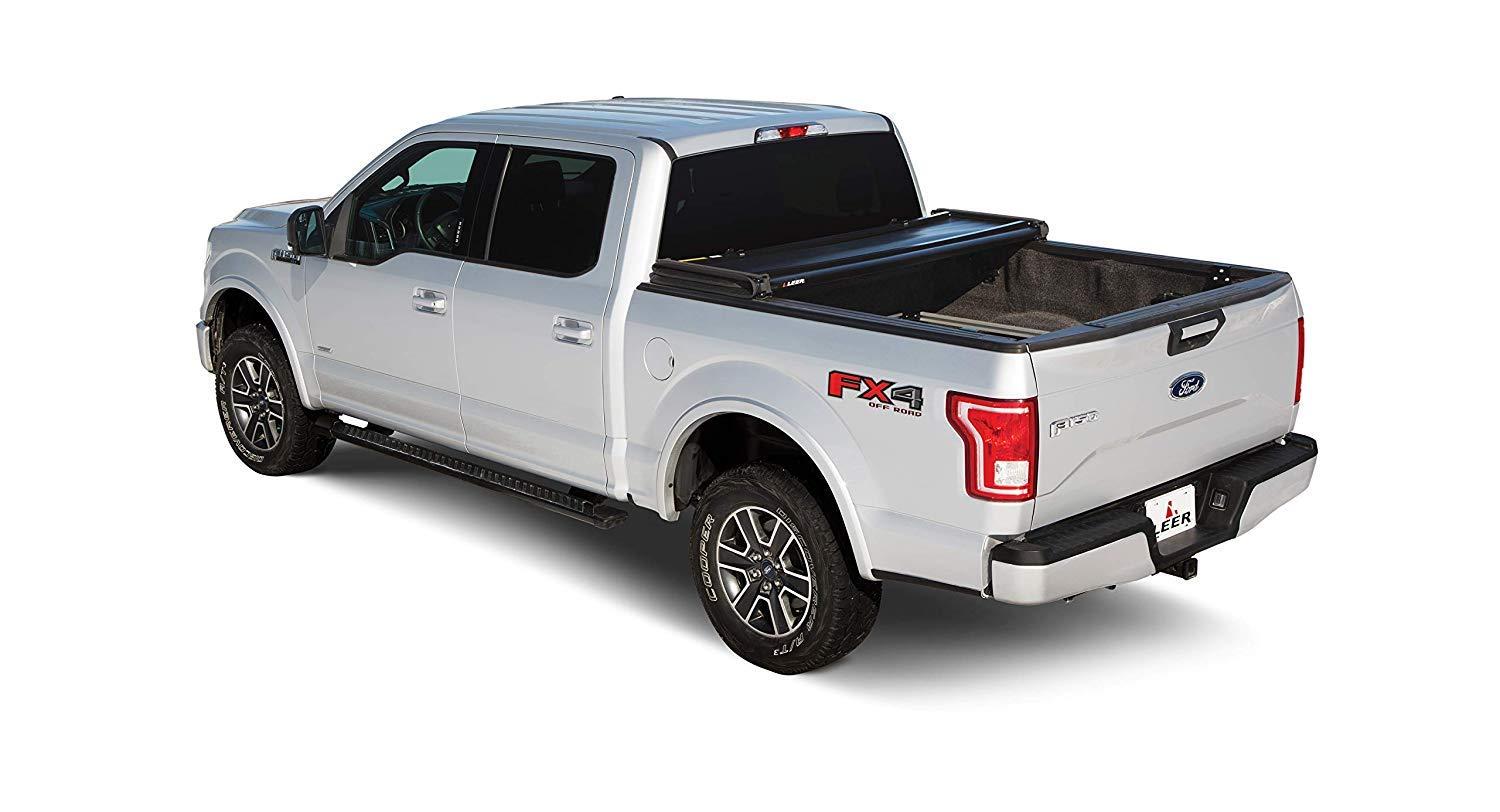 LEER 630112 Latitude | Fits 2015+ Ford F-150 with 5.6 FT Bed | Easy Install, Soft Tri-Fold Truck Bed Tonneau Cover - High quality product image showing LEER 630112 Latitude | Fits 2015+ Ford F-150 with 5.6 FT Bed | Easy Install, Soft Tri-Fold Truck Bed Tonneau Cover details and features