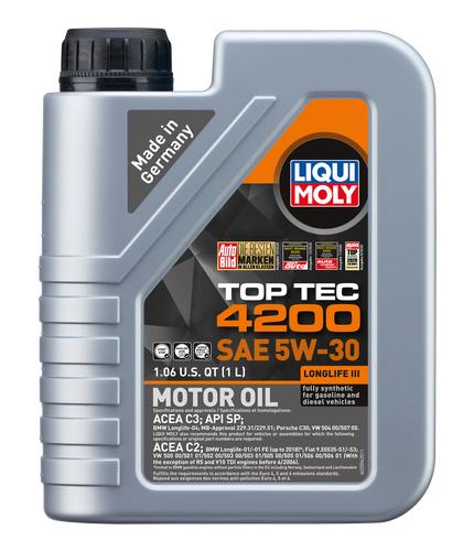 LIQUI MOLY 2004 Top Tec 4200 5W-30 Synthetic Motor Oil - 1 Liter