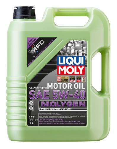 LIQUI MOLY 20232 MOLYGEN NEW GENERATION 5W-40, SAE 5W-40; Synthetic; 5 Liter Jug; Single - High quality product image showing LIQUI MOLY 20232 MOLYGEN NEW GENERATION 5W-40, SAE 5W-40; Synthetic; 5 Liter Jug; Single details and features