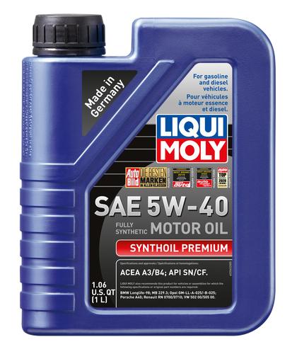 LIQUI MOLY 2040 SYNTHOIL PREMIUM SAE 5W-40, SAE 5W-40; Synthetic; 1 Liter Bottle; Single - High quality product image showing LIQUI MOLY 2040 SYNTHOIL PREMIUM SAE 5W-40, SAE 5W-40; Synthetic; 1 Liter Bottle; Single details and features