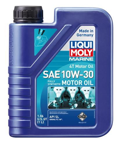 LIQUI MOLY 20520 MARINE 4T MOTOR OIL 10W-30, SAE 10W-30; Synthetic; 1 Liter Bottle; Single - The Twister Group Tools product