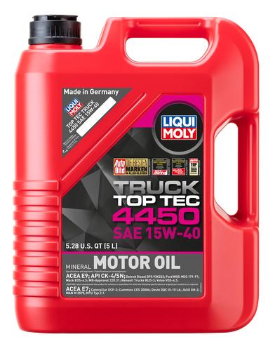 LIQUI MOLY 22038 TOP TEC TRUCK 4450 15W-40, SAE 15W-40; 5 Liter Jug; Single - The Twister Group Tools product