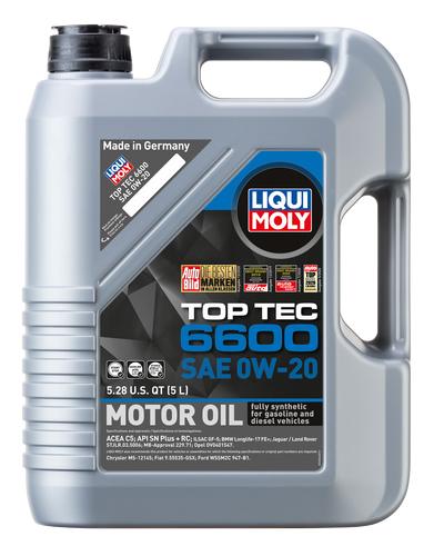 LIQUI MOLY 22046 Top Tec 6600 SAE 0W-20 Synthetic Motor Oil, 5 Liter - The Twister Group Tools product