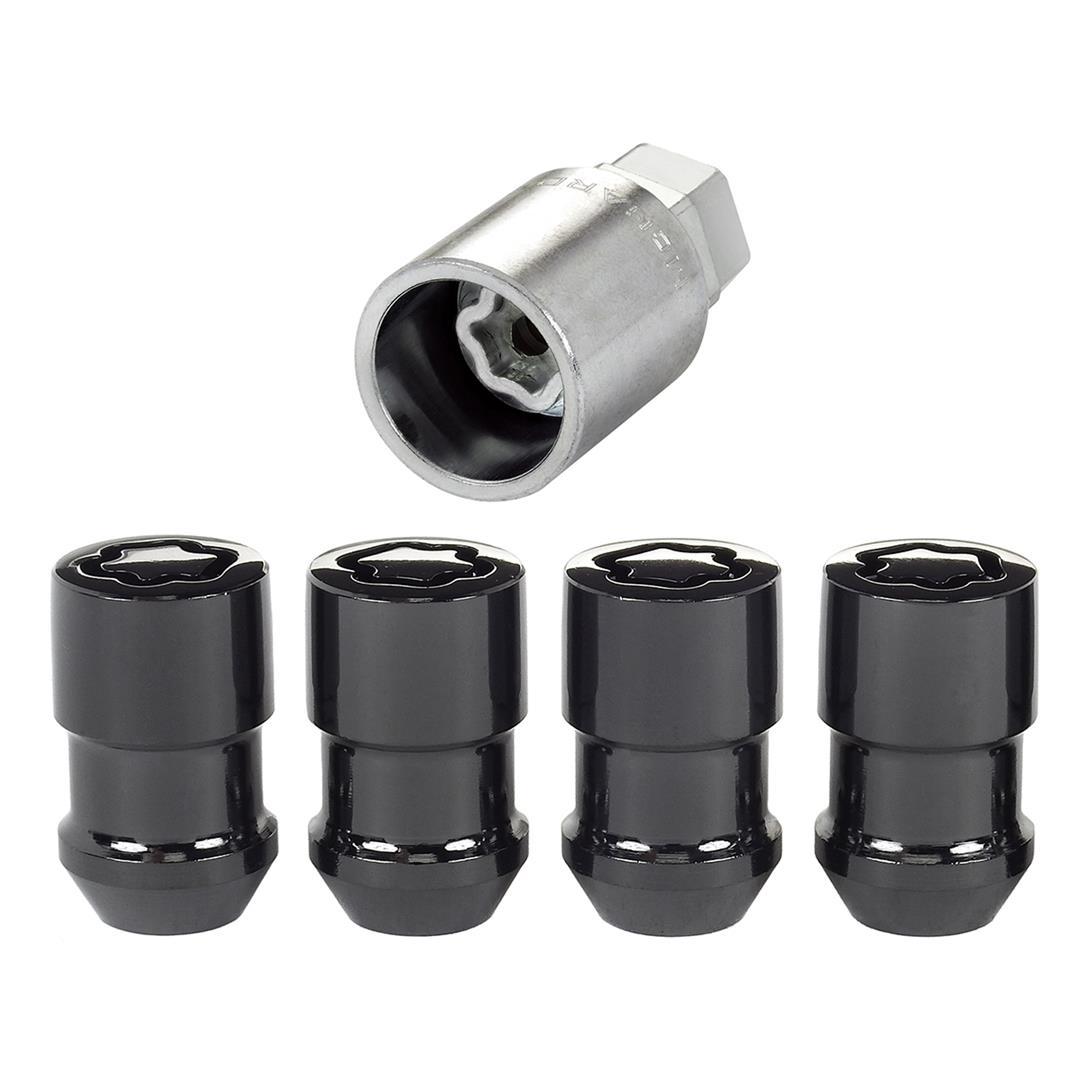 MCGARD 24038 Black Cone Seat Wheel Locks (1/2 INCH-20 Thread Size) - Set of 4, 4 Locks / 1 Key - High quality product image showing MCGARD 24038 Black Cone Seat Wheel Locks (1/2 INCH-20 Thread Size) - Set of 4, 4 Locks / 1 Key details and features