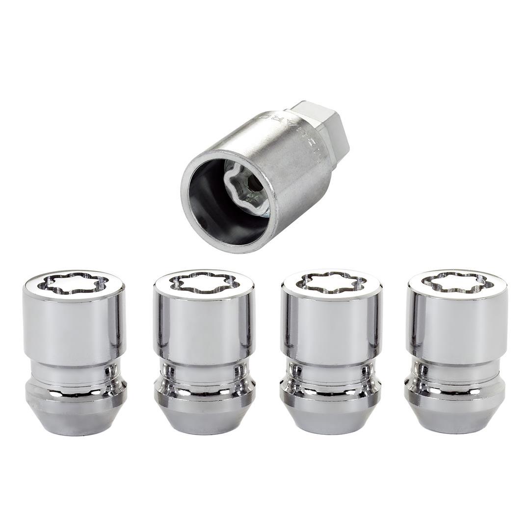 MCGARD 24157 Chrome Cone Seat Wheel Locks (M12 x 1.5 Thread Size) - 4 Locks / 1 Key - High quality product image showing MCGARD 24157 Chrome Cone Seat Wheel Locks (M12 x 1.5 Thread Size) - 4 Locks / 1 Key details and features