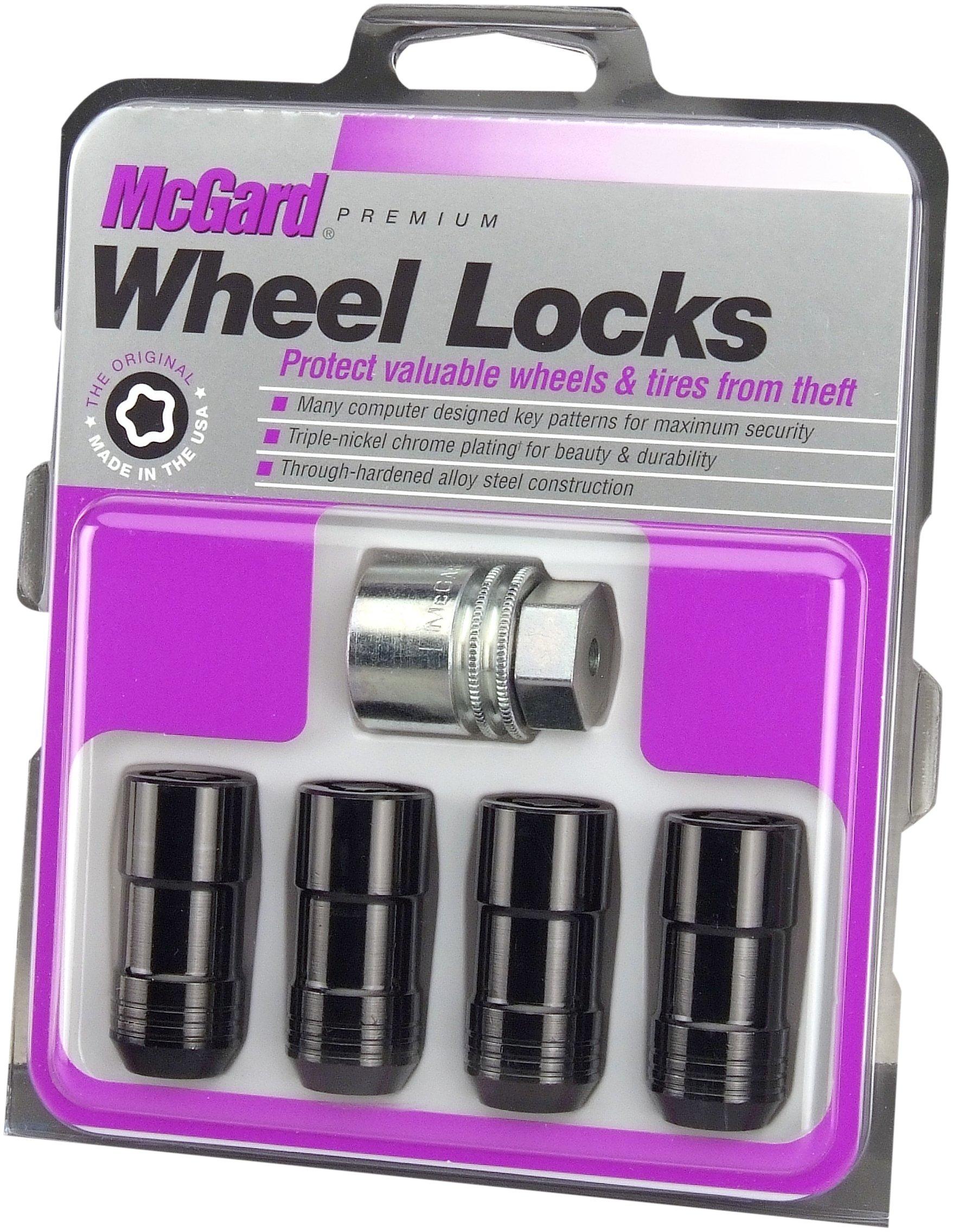 MCGARD 24220 Black Cone Seat Wheel Locks (1.5 x 7.5 x 6) inches Thread Size - Set of 4 - High quality product image showing MCGARD 24220 Black Cone Seat Wheel Locks (1.5 x 7.5 x 6) inches Thread Size - Set of 4 details and features