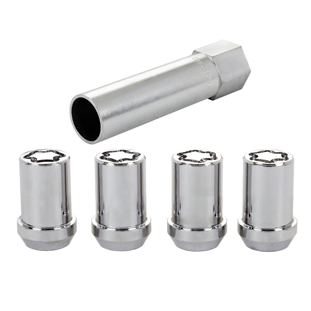 MCGARD 25257 Chrome Tuner Style Cone Seat Wheel Locks (M12 x 1.5 Thread Size) - Set of 4 - High quality product image showing MCGARD 25257 Chrome Tuner Style Cone Seat Wheel Locks (M12 x 1.5 Thread Size) - Set of 4 details and features