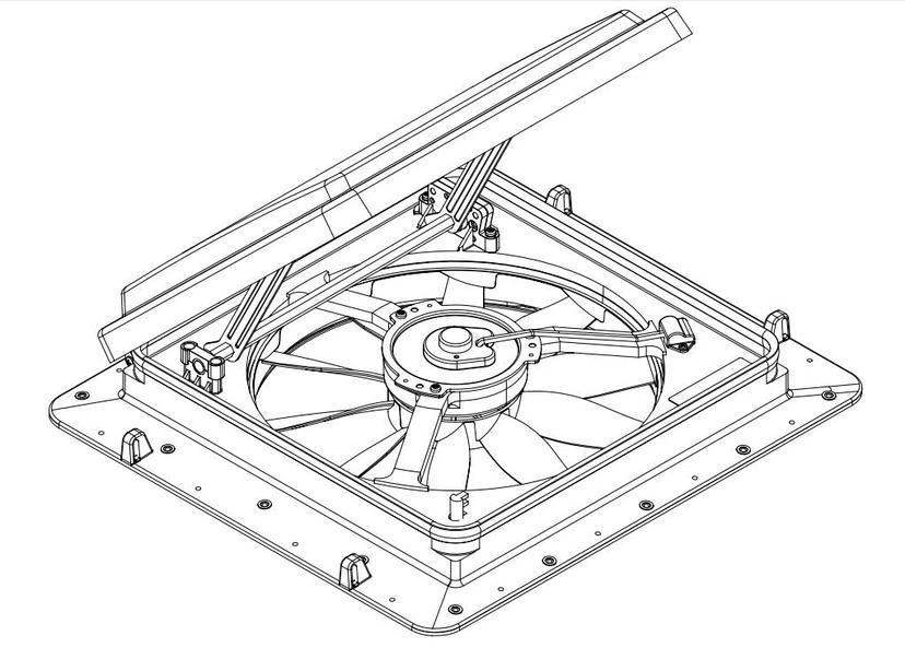 MAXXAIR 00-04401M Manxman Mini,1 INCH Thick Roofs, Black Mini Vent - Product image