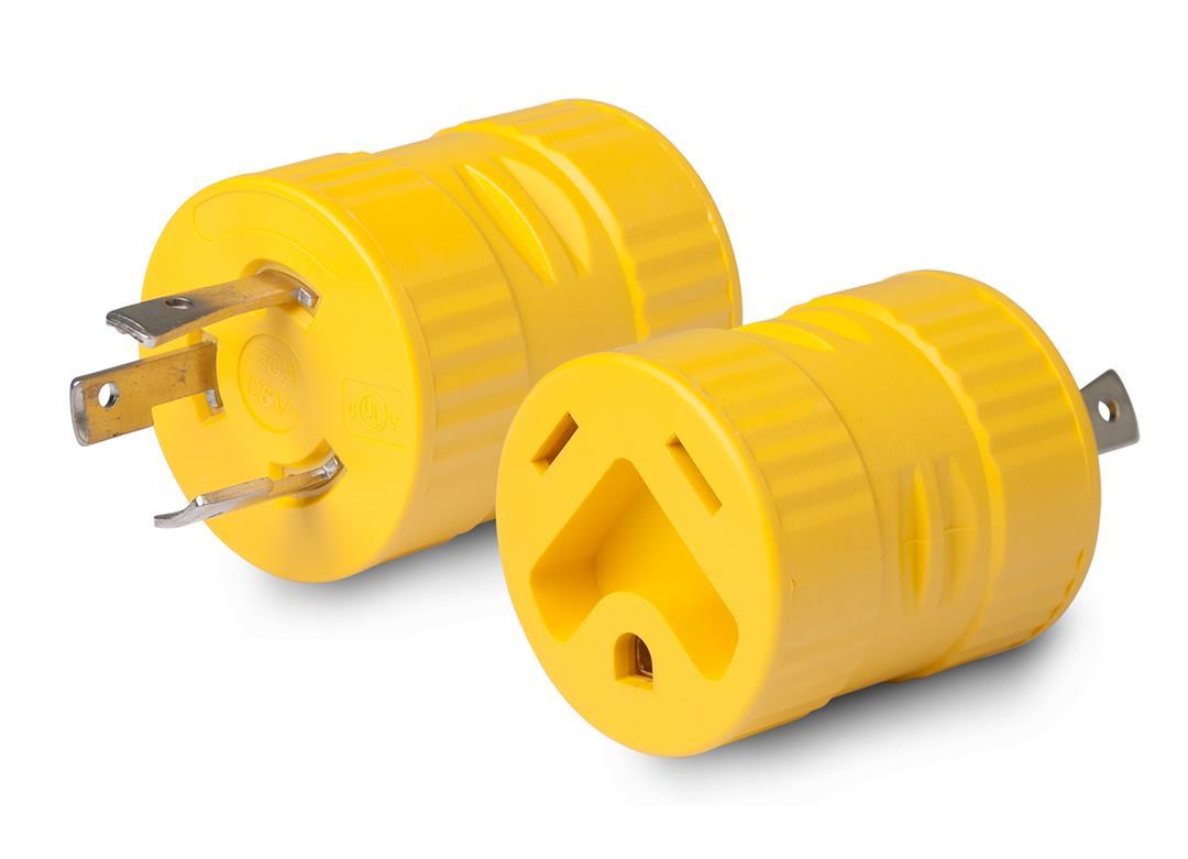 MARINCO 125A Generator Adapter, 30A/125V Connector and 30A/125V Locking Male Plug - High quality product image showing MARINCO 125A Generator Adapter, 30A/125V Connector and 30A/125V Locking Male Plug details and features