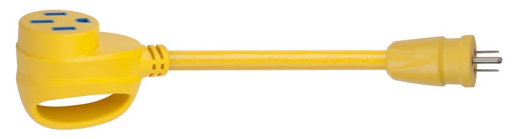 MARINCO 1550ARV 15 Amp, 125V Straight-Blade Male Plug to 50 Amp, 125/250V 3-Pole 4-Wire Female Side Dogbone Adapter - The Twister Group Tools product