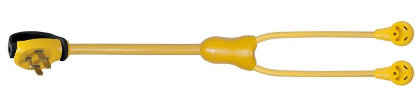 MARINCO 169AYRV RV Electrical Power Adapter (Double 30-Amp, 125-Volt to 50-Amp Straight Blade)