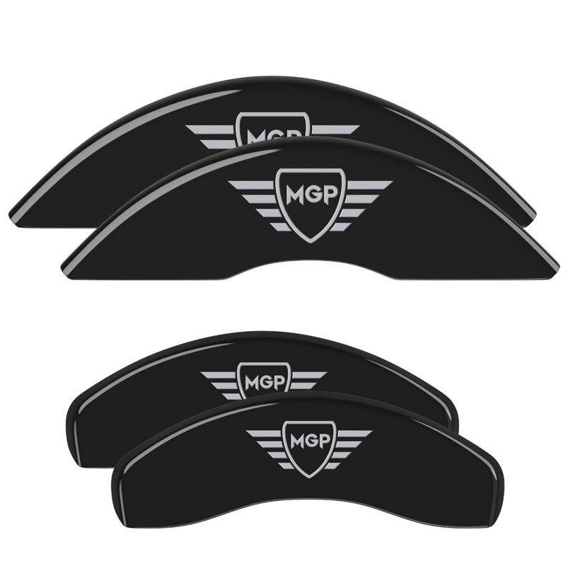 MGP CALIPER 13088SMGPBK Caliper Cover; MGP Logo; Powder Coated; Black; Aluminum; Set Of 4