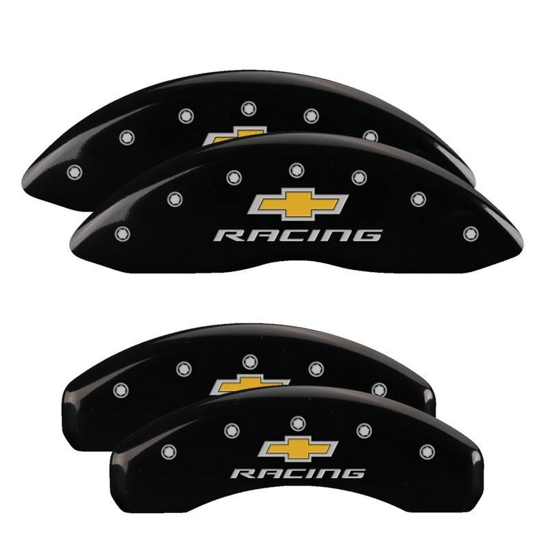 MGP CALIPER 14253SBRCBK Chevy Racing Black Powder Coat Finish, Silver Characters, Set of 4 - High quality product image showing MGP CALIPER 14253SBRCBK Chevy Racing Black Powder Coat Finish, Silver Characters, Set of 4 details and features
