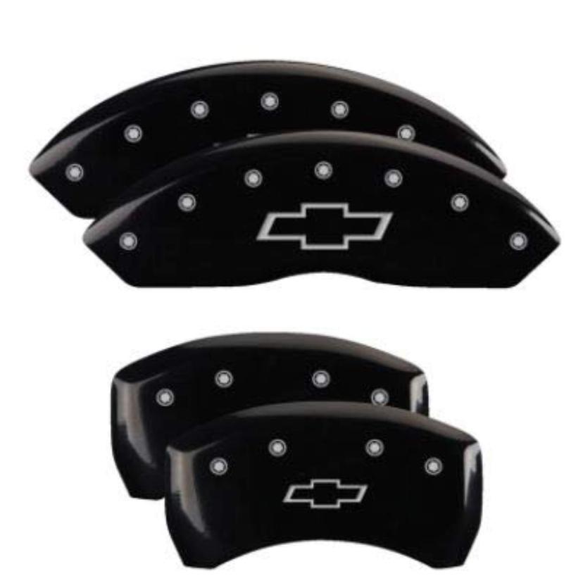 MGP CALIPER 14255SBOWBK Bowtie Black Powder Coat Finish, Silver Characters, Set of 4