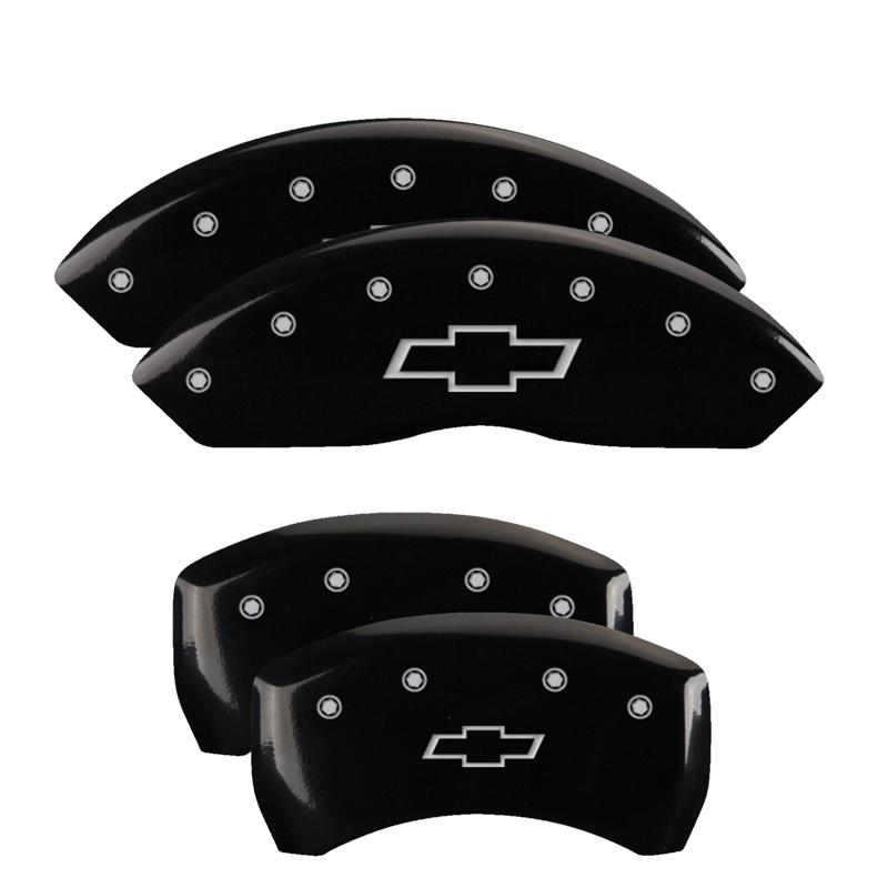 MGP CALIPER 14257SBOWBK Bowtie Black Powder Coat Finish, Silver Characters, Set of 4