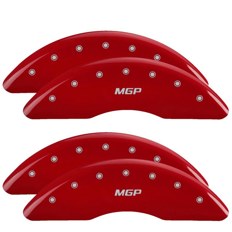 MGP CALIPER 23239SMGPRD Red Powder Coat Finish, Silver Characters, Set of 4