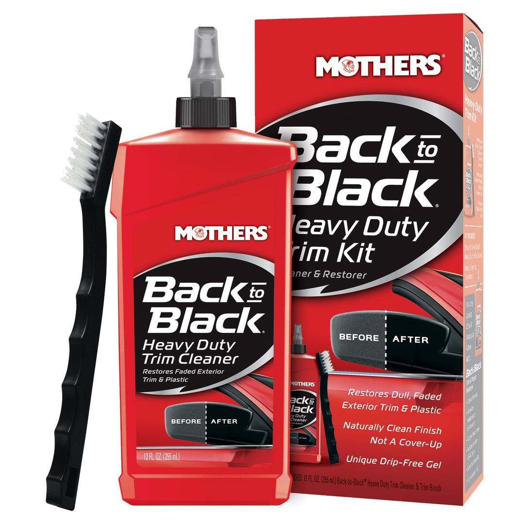 MOTHERS 06141 Back-to-Black Heavy Duty Trim Cleaner Kit, 12 fl. oz. - The Twister Group Tools product