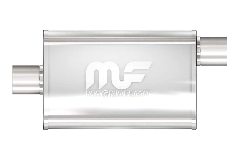 MAGNAFLOW 11229 Exhaust Muffler 3 INCH/3 INCH Inlet/Outlet, 4x9x14 INCH Oval, Stainless Steel, Satin Finish