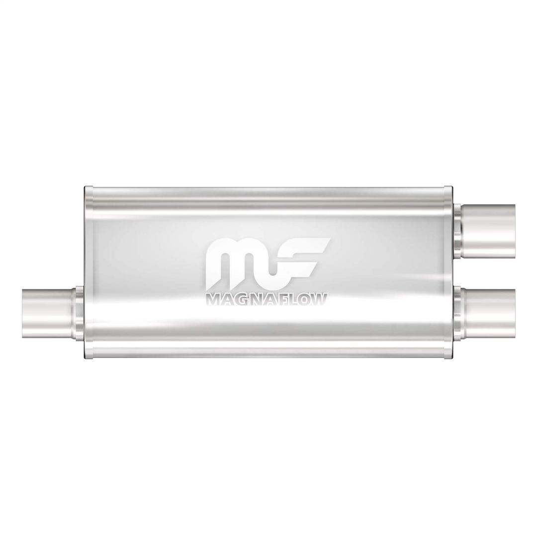 MAGNAFLOW 12266 Exhaust Muffler 2.5 INCH/2.25 INCH Inlet/Outlet, 5x8x18 INCH Oval, Stainless Steel, Satin Finish - The Twister Group Tools product
