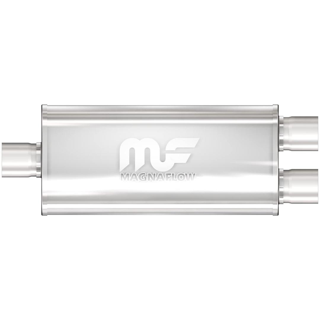 MAGNAFLOW 12288 Exhaust Muffler 3 INCH/2.5 INCH Inlet/Outlet, 5x8x18 INCH Oval, Stainless Steel, Satin Finish - The Twister Group Tools product