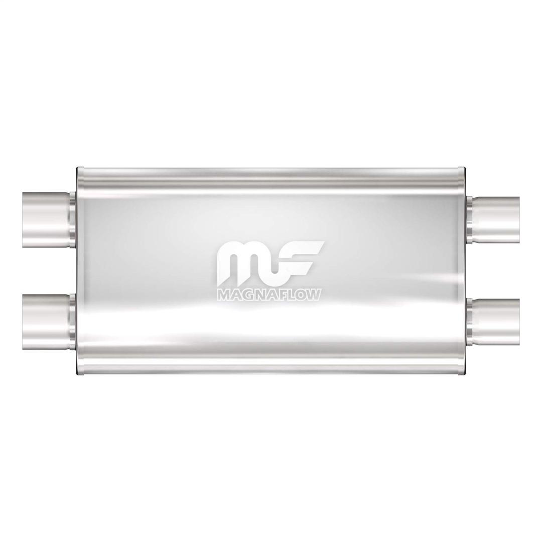 MAGNAFLOW 12568 Exhaust Muffler 2.5 INCH/2.5 INCH Inlet/Outlet, 5x11x22 INCH Oval, Stainless Steel, Satin Finish - The Twister Group Tools product