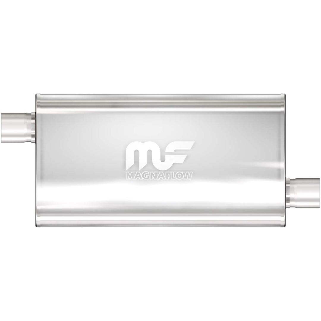 MAGNAFLOW 12578 Exhaust Muffler 3 INCH/3 INCH Inlet/Outlet, 5x11x22 INCH Oval, Stainless Steel, Satin Finish - The Twister Group Tools product